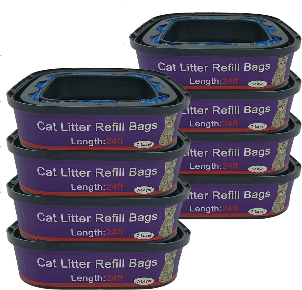 16 Pack Cat Litter Refill Bags Cartridge Compatible with Genie Cat Litter Standard and Plus Pails