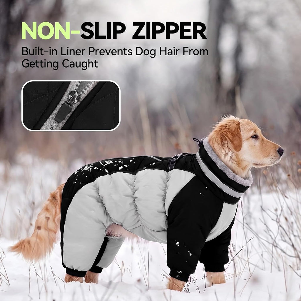 Full Body Dog Jacket Waterproof Dog Coat with Legs for Large Dogs