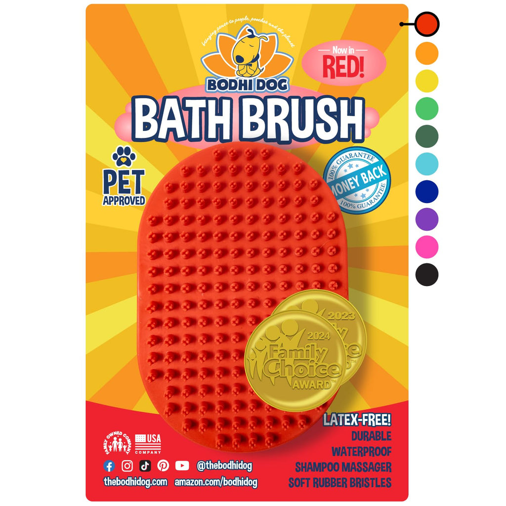 Bodhi Dog Shampoo Brush - Pet Grooming & Bath Supplies for Dogs and Cats - Bath Brush for Long & Short Hair - Premium Sc