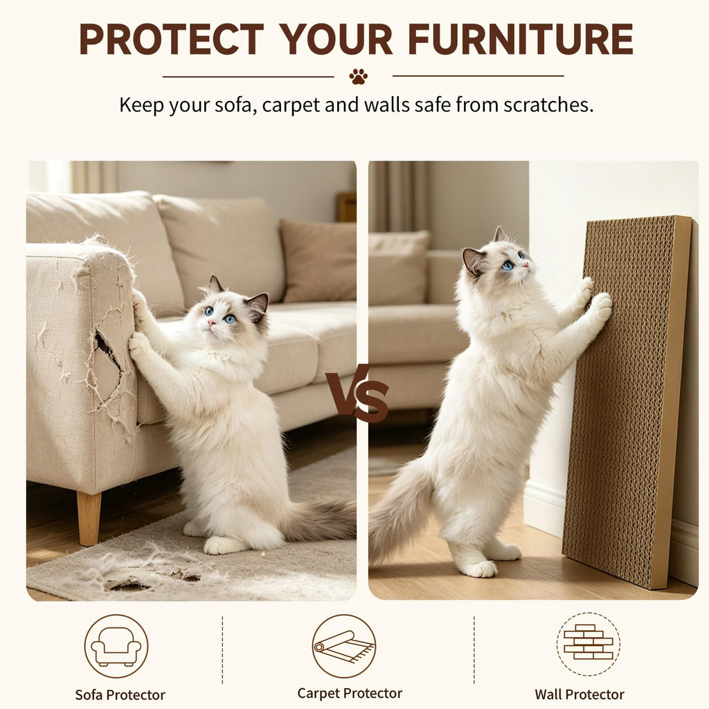 5-Pack Reversible Cat Scratcher,Cat Scratch Pad for Indoor Cats