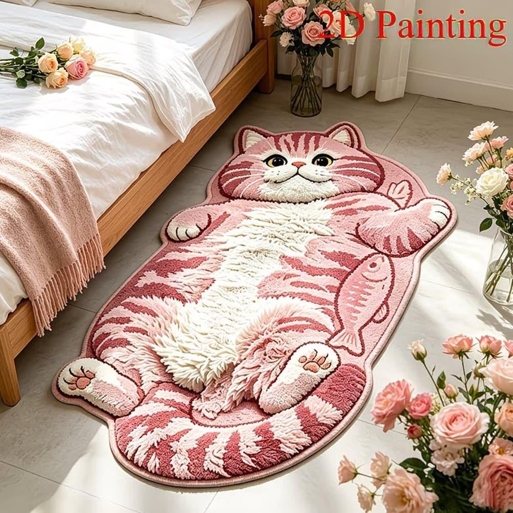 Cats Floor Mat, Sleeping Feline Entryway Area Rug (Style E)