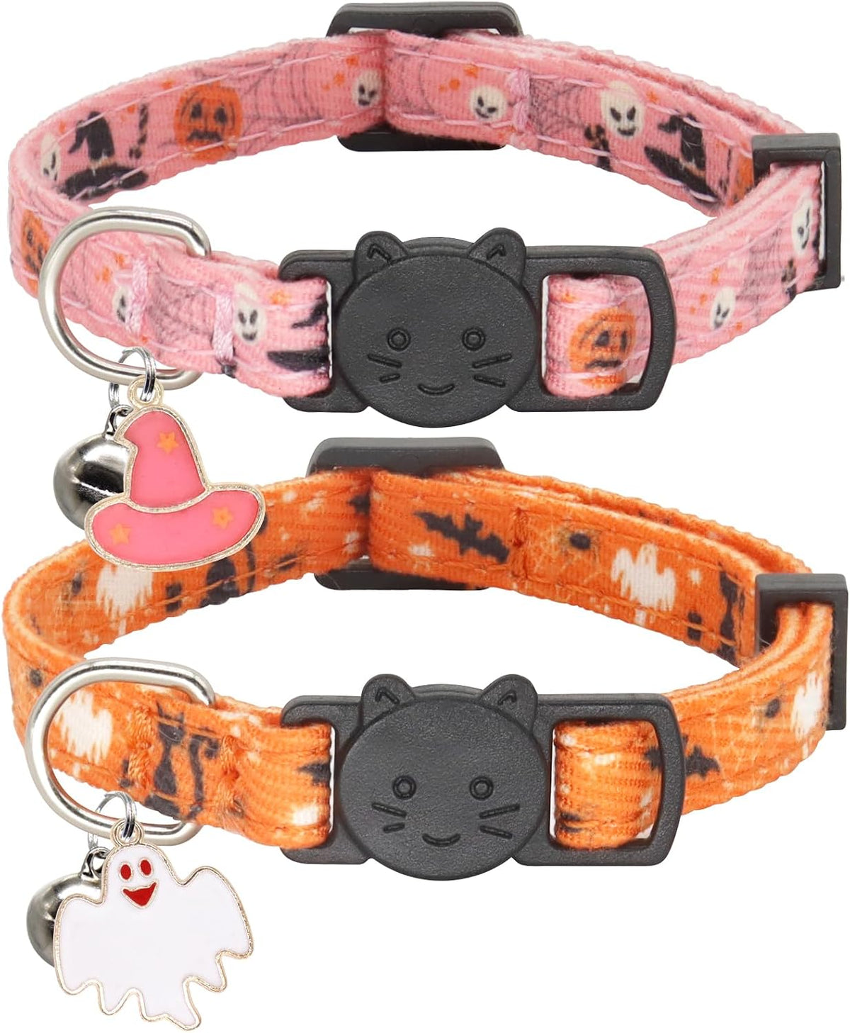 Christmas Cat Collar, Cotton Breakaway Collars for Girl Boy Kittens, Santa