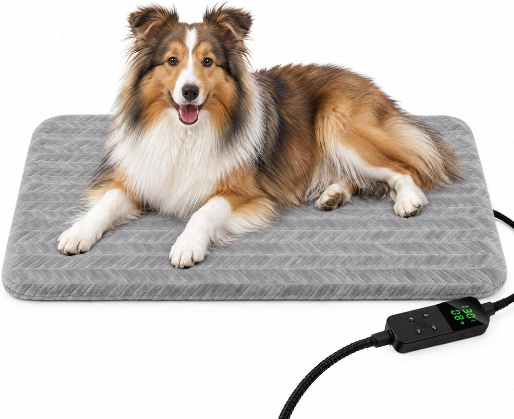 Pet Heating Pad for Cats,Waterproof,Anti-Bite Timer Warming Mat