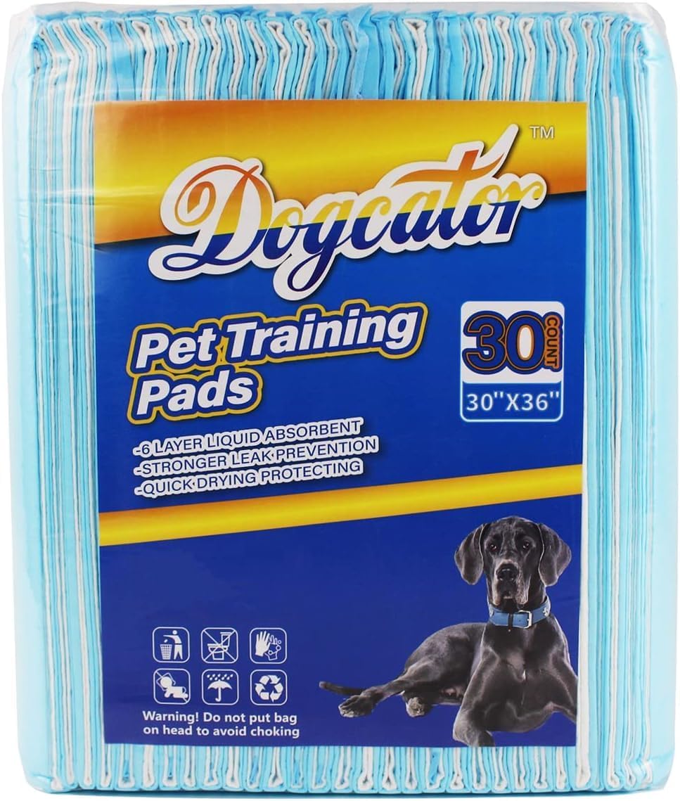 Dogcator Dog Pee Pads Extra Large 30"x36", 30 Count Super Absorbent Pee Pads for Dogs, Disposable Urine Bed Pads for Dog