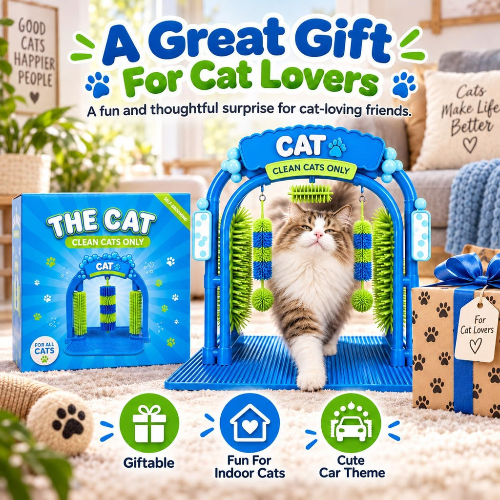 Cat Grooming Wash Station, Self Grooming Arch Scratcher，1 Pcs