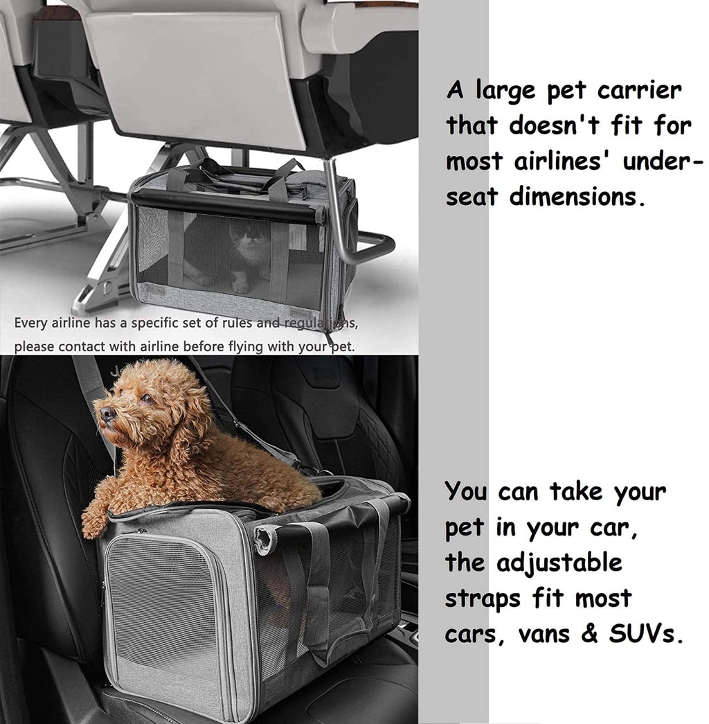 GAPZER Pet Carrier for Large Cats up to 20lbs Soft-Sided Privacy Protection