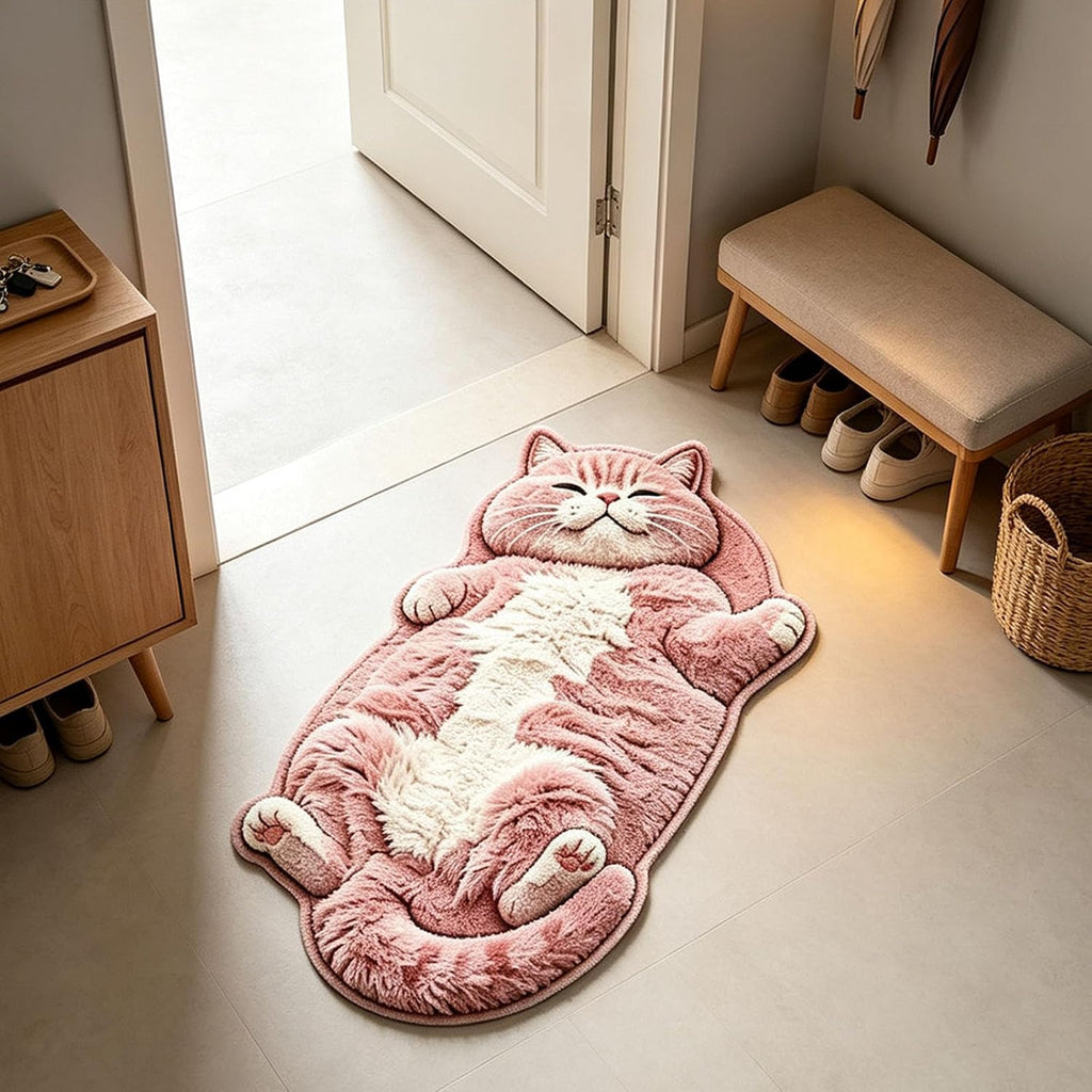 Sleeping Cat Rug Floor Mat, Diatom Mud Door Mat, Mats Large Cartoon
