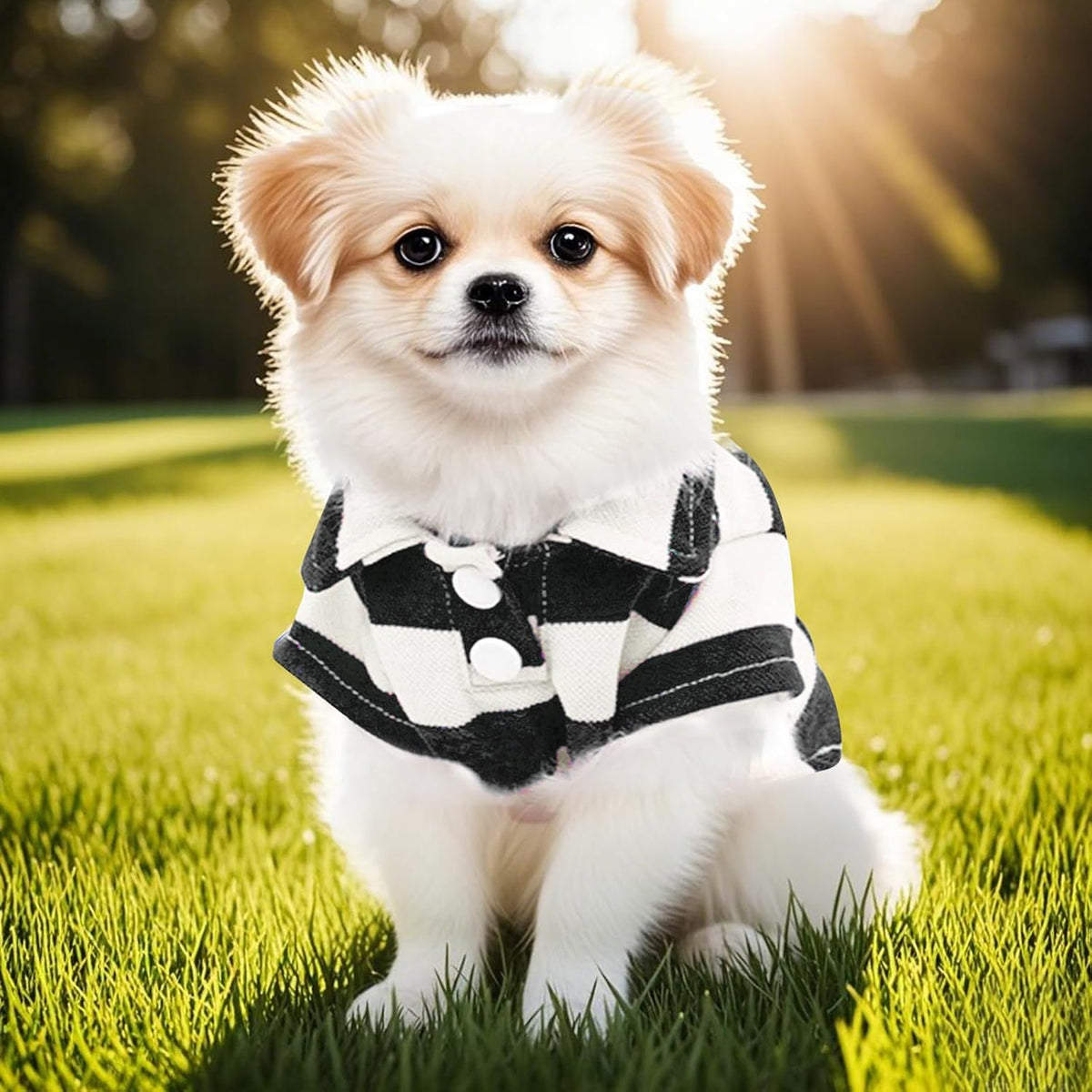 Pistha Dog Shirt Polo Shirt Striped Puppy Clothes for Boy Girl Pets