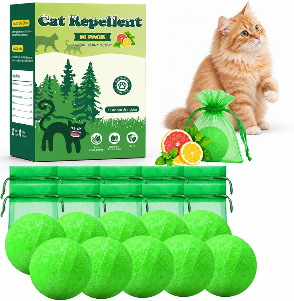 Cat Repellent Outdoor&Indoor, Cat Repellent Balls 10 Pack