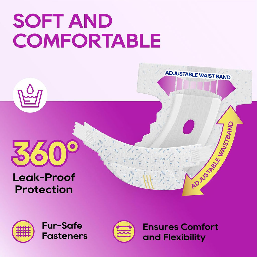 HONEY CARE All-Absorb Disposable Female Dog Diapers Small Size, Improved, 40 Count, Super Absorbent, Breathable, Wetness