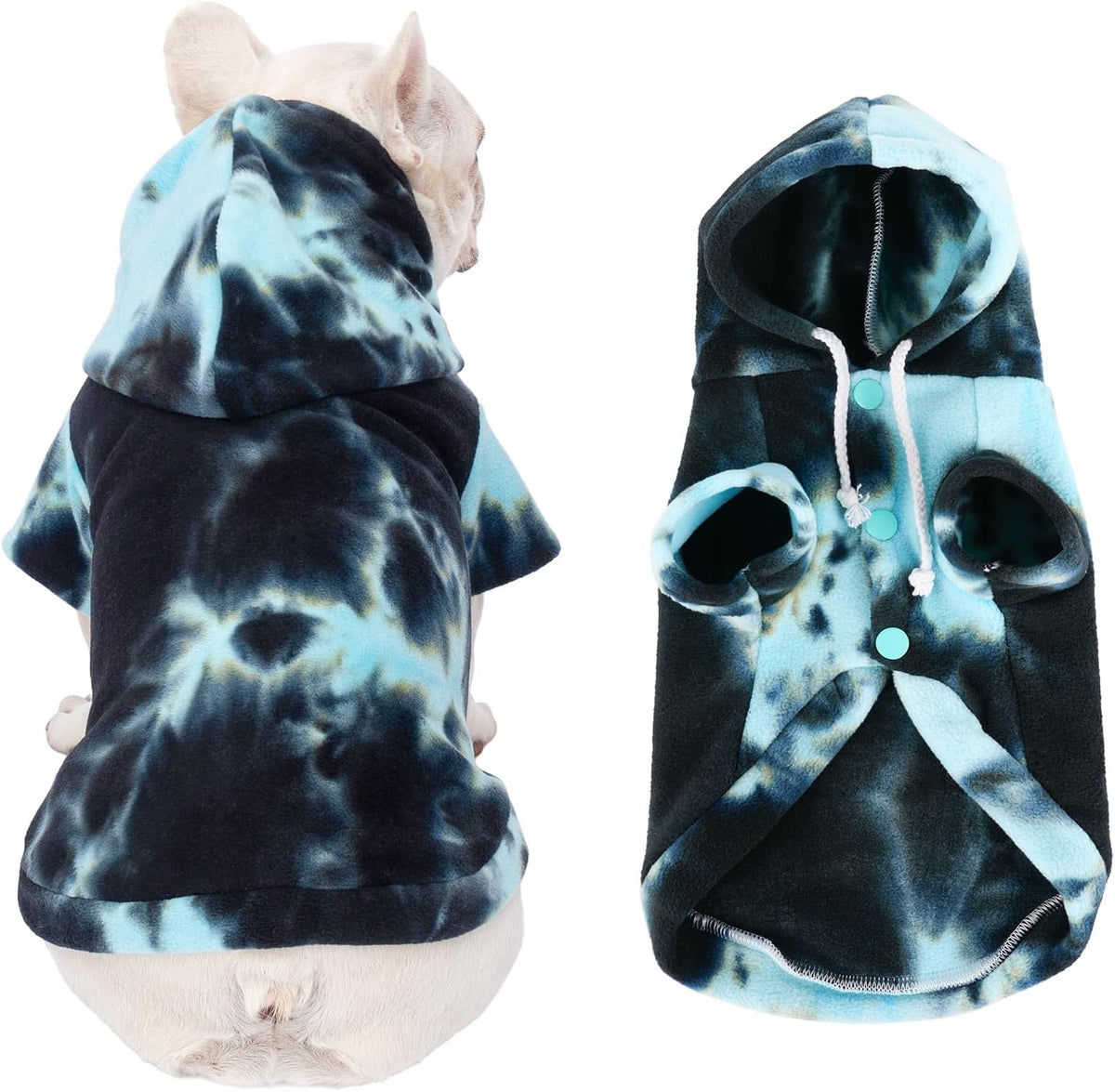 Dog Hoodie Tie Dye Dog Sweatshirt Chic Winter Clothes Ultra-Soft Warm Sweaters for Small Medium Dogs Fashion Pet Clothes