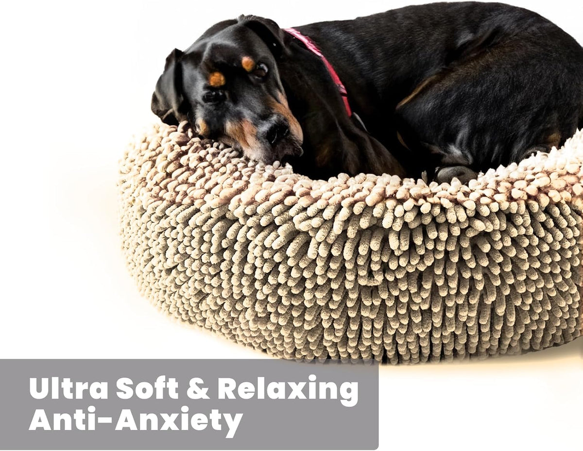 Muddy Mat®Cloud K-9 Bed for Dogs & Cats, Soft & Relaxing Donut Dog Bed, Chenille Material, Removable Cover, Washable & D