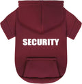 Wine Red Chihuahua Dog Hoodie: Warm and Stylish with a 'Security' Printed Sweatshirt, Cold Weather Pet Clothes, and Swea