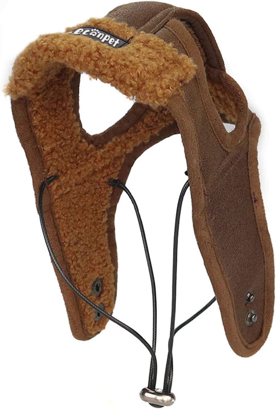 Leconpet Dog Aviator Hat, Dog Winter Pilot Hat with Ear Flaps for Cold Weather (XXL, Black)