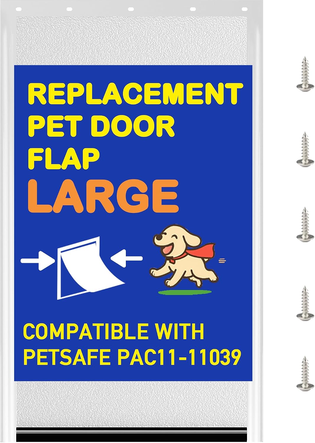 2PC Replacement Flap PAC11-11039 with Screws & Washers for PetSafe Dog Door