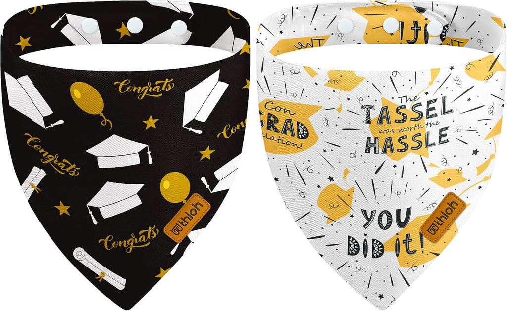 Halloween Dog Bandanas - 2 Pack Purple Dog Bandana with Snap Button | Reversible Pet Scarf for Boy & Girl | Premium Dura