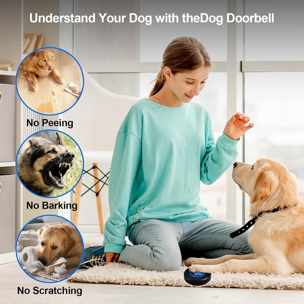 Dog Door Bell for Potty Training, Wireless Dog Doorbells to Go Outside, 1000 Feet Long Range, IP65 Waterproof, 60 Melodi