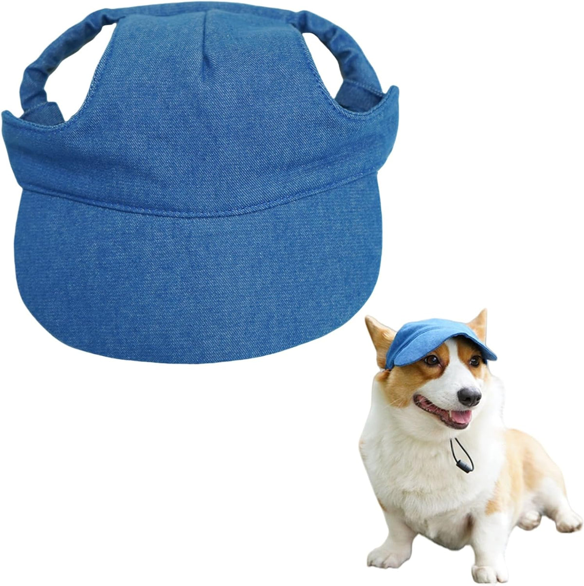 Dog Baseball Cap,Pet Summer Beach Hat,Dog Cat Sunbonnet Cap with Ear Holes,Adjustable Cat Visor for Small Medium Large D