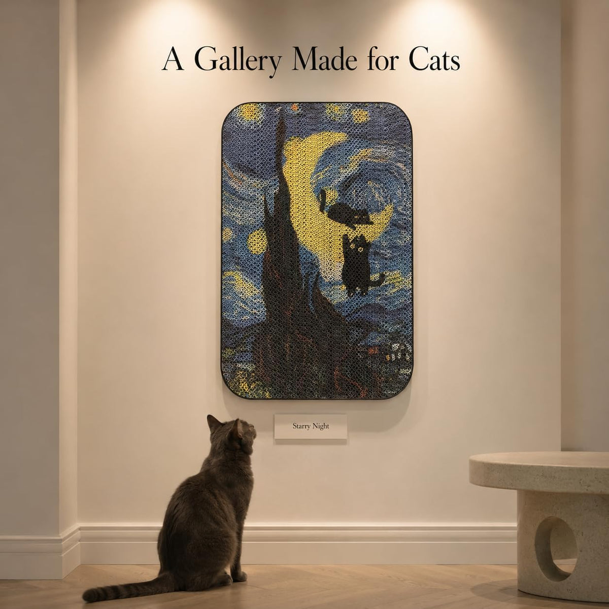 Cat Wall Scratcher, Art Cat Scratching Board for Indoor Cats