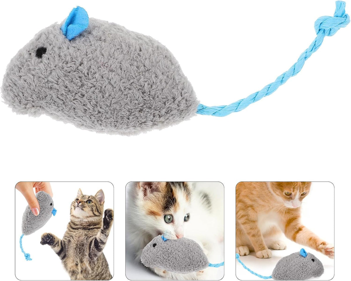 ARTIBETTER 5pcs Plush Mouse Cat for Kittens Indoor Interactive Play