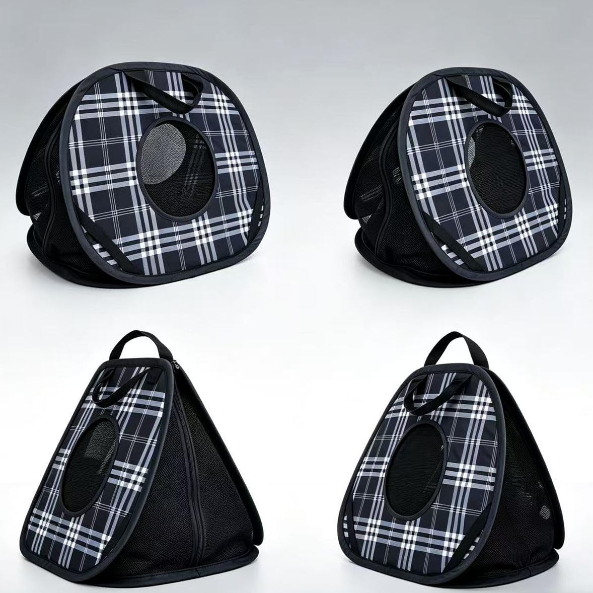 Pop Up Soft Sided Cat Carrier, Collapsible Portable Travel Bag for Cats Up to 15 lbs, Breathable Mesh Ventilation