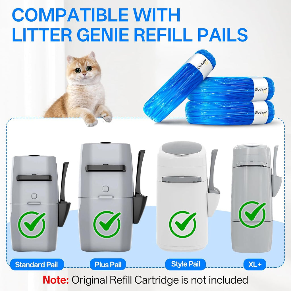 10PC Cat Litter Refill Bags Fits Litter Genie XL+/Plus/Standard/Style