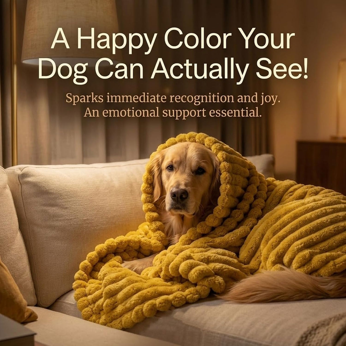 2027 New Yellow Dog Blanket Emotional Support,Soft Faux Rabbit Fur for Dogs