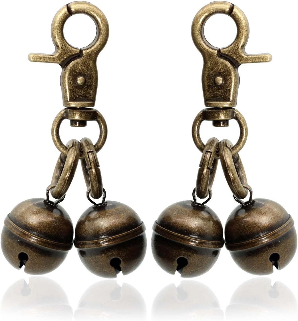 Copper Bells for Dog Collars with Snap Clips - Dog Bells to Go Outside,Made of Pure Copper for Dogs/Cat - Clear Sound & 