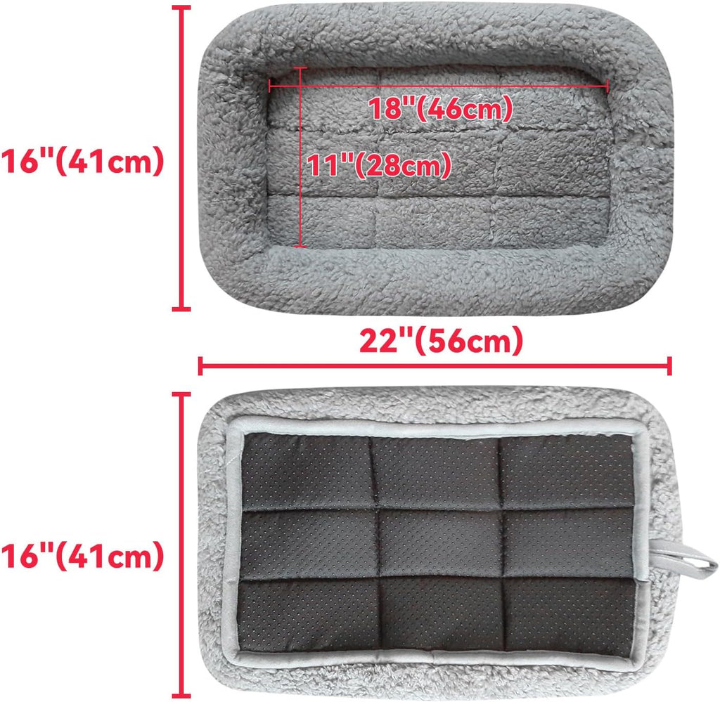 Enjoying Cat Mat Bed 16" x 22" Pet Bed with Pillow Around for Dogs Cats Curled Sleeping Beds for Carrier/Crate Small to 