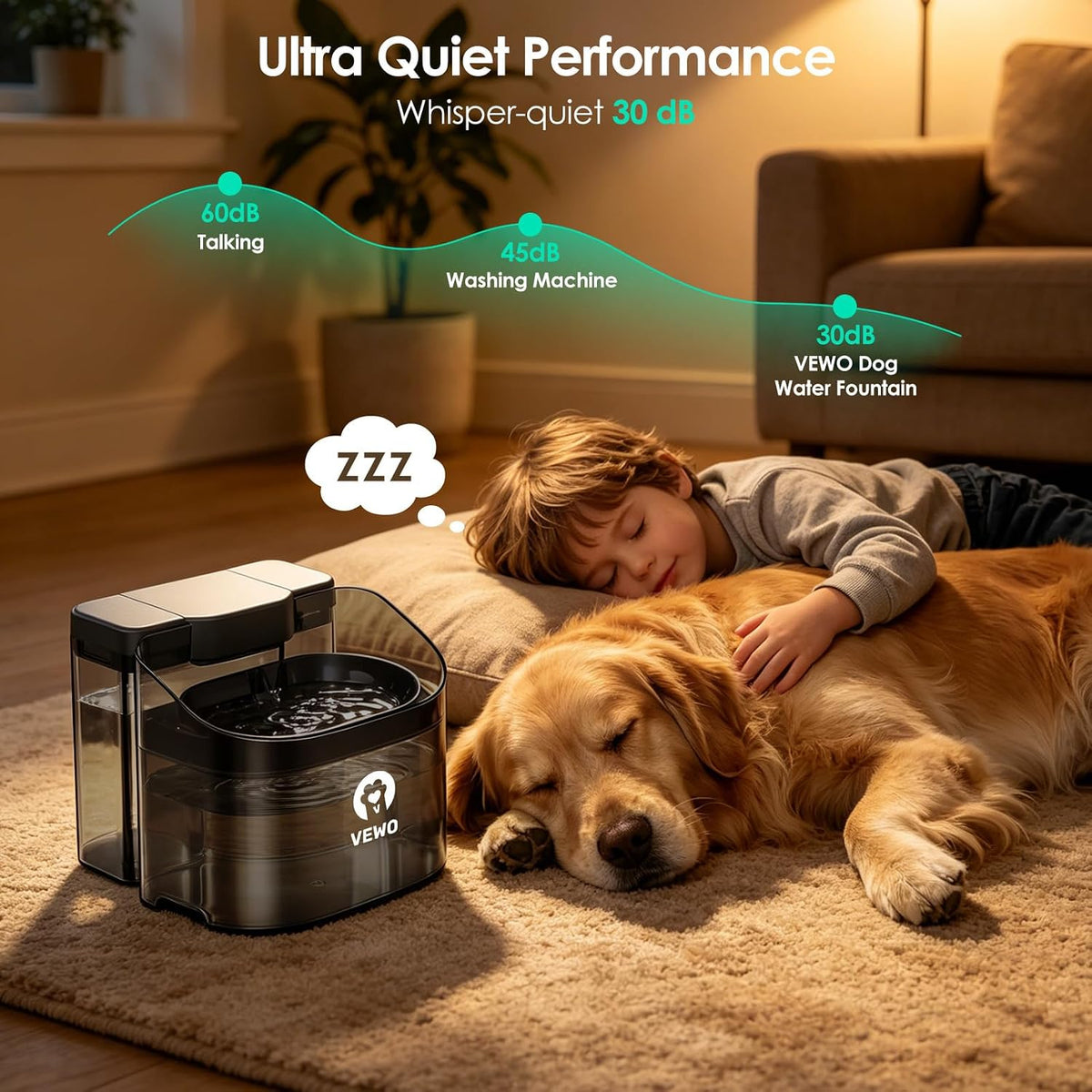 11L/372oz Large Dog Water Fountain, Automatic Dog Water Bowl Dispenser