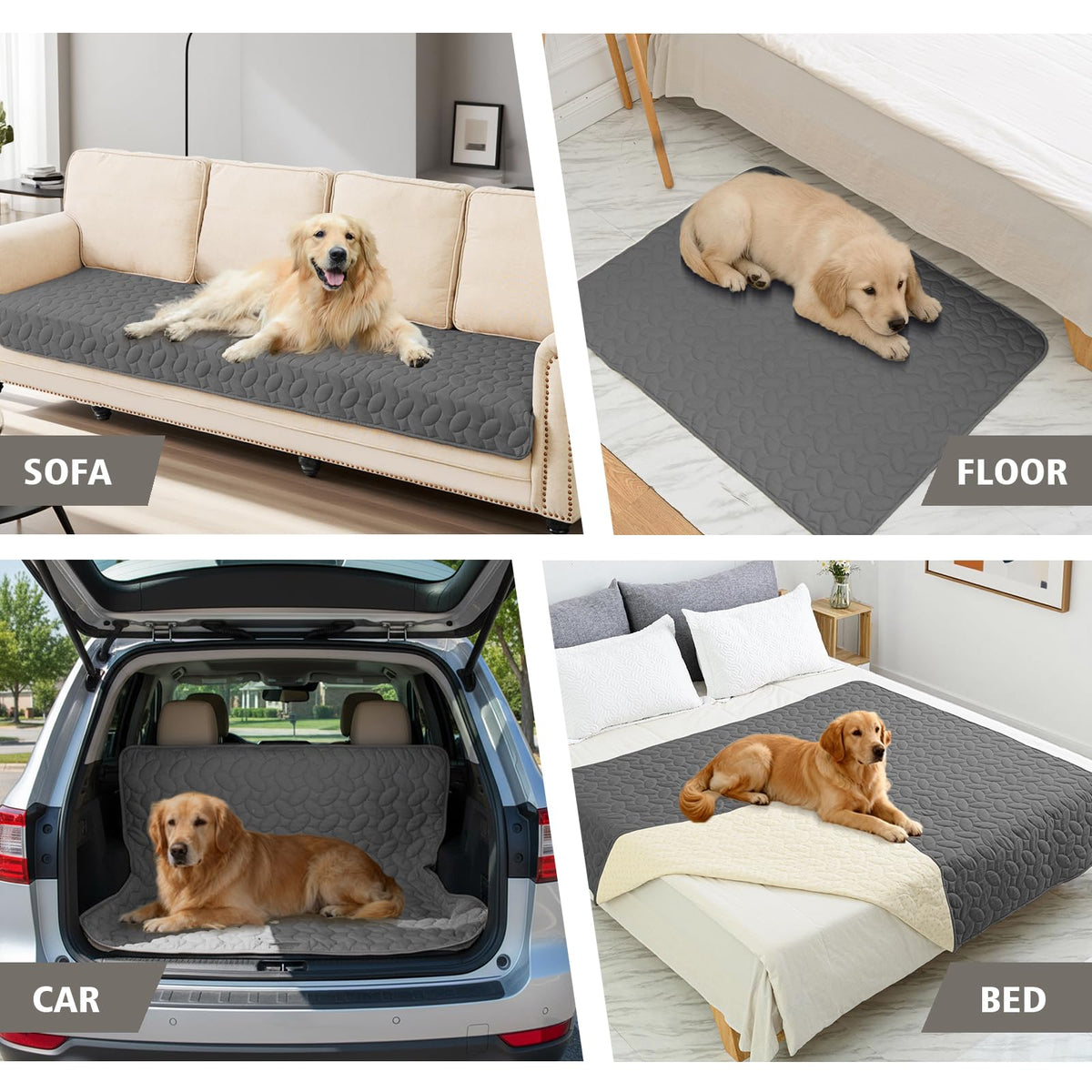 Ameritex Pet Bed Cover Dog Bed Blanket for Sofa and Furniture Waterproof New Pattern Design (30x70 Inch, Dark Grey)