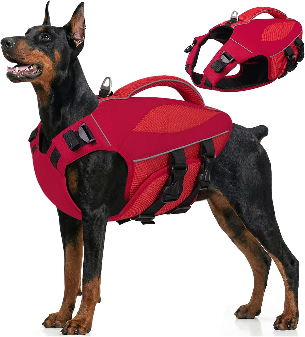 Dog Life Jacket High Buoyancy Small Dog Life Vest for Swimming, S