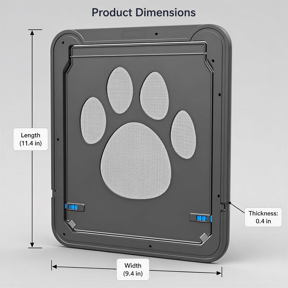 Screen Door Pet Door for Small Pets with Flap, Strong ABS Construction, 11.4 x 9.4 x 0.4 in, Easy Installation, Paw Patt