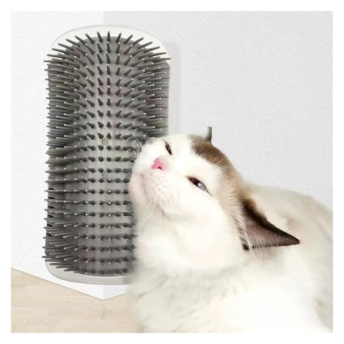 Cat Massage Tool Self-Cleaning Grooming Brush for Cats - Hair Removal(Gray,Large)