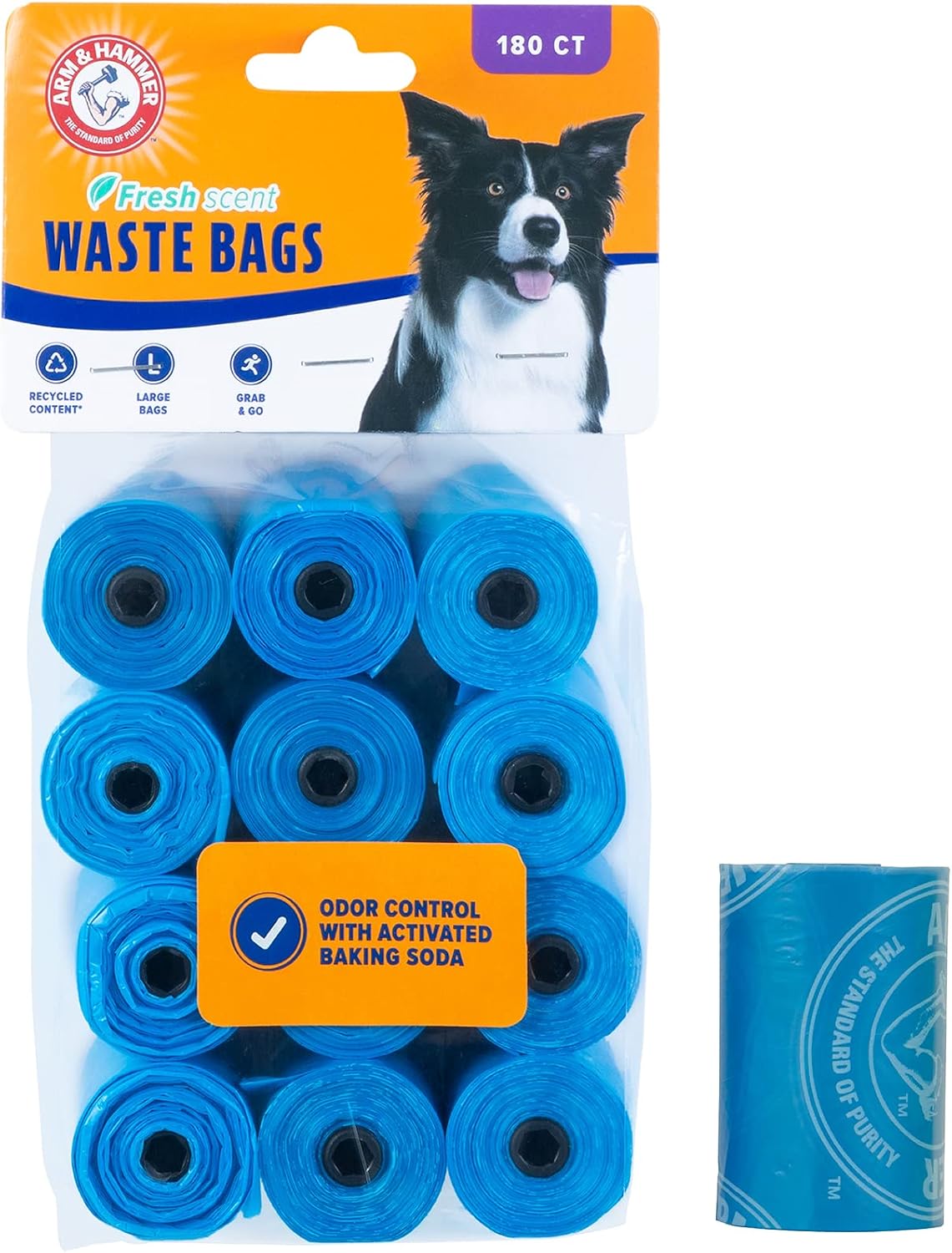 Arm and Hammer Easy Tear Dog and Cat Waste Bags, 180 Count