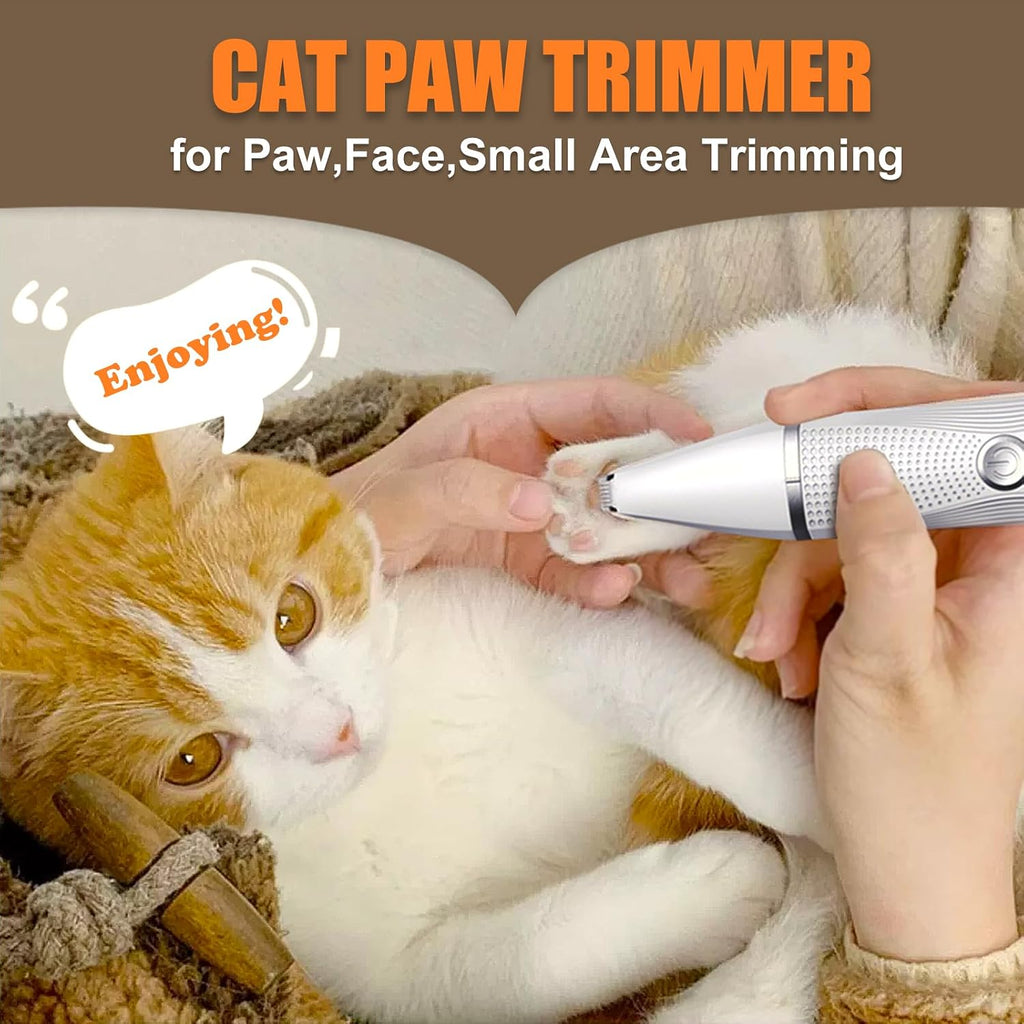 Cat Grooming Clippers Kit with Paw Trimmer, 3 in 1 Electric Pet Hair Trimmer Supplies for Thick Matted Hair, Heavy Coat 
