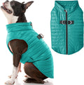 Gooby Puffer Vest Dog Jacket, Turquoise, Large