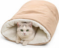 Cat Sleeping Bag Cave Bed Self Warming Heated Cat Bed Cozy Enclosed Cat Cave for Indoor & Outdoor Cats, Fluffy Warm Burr