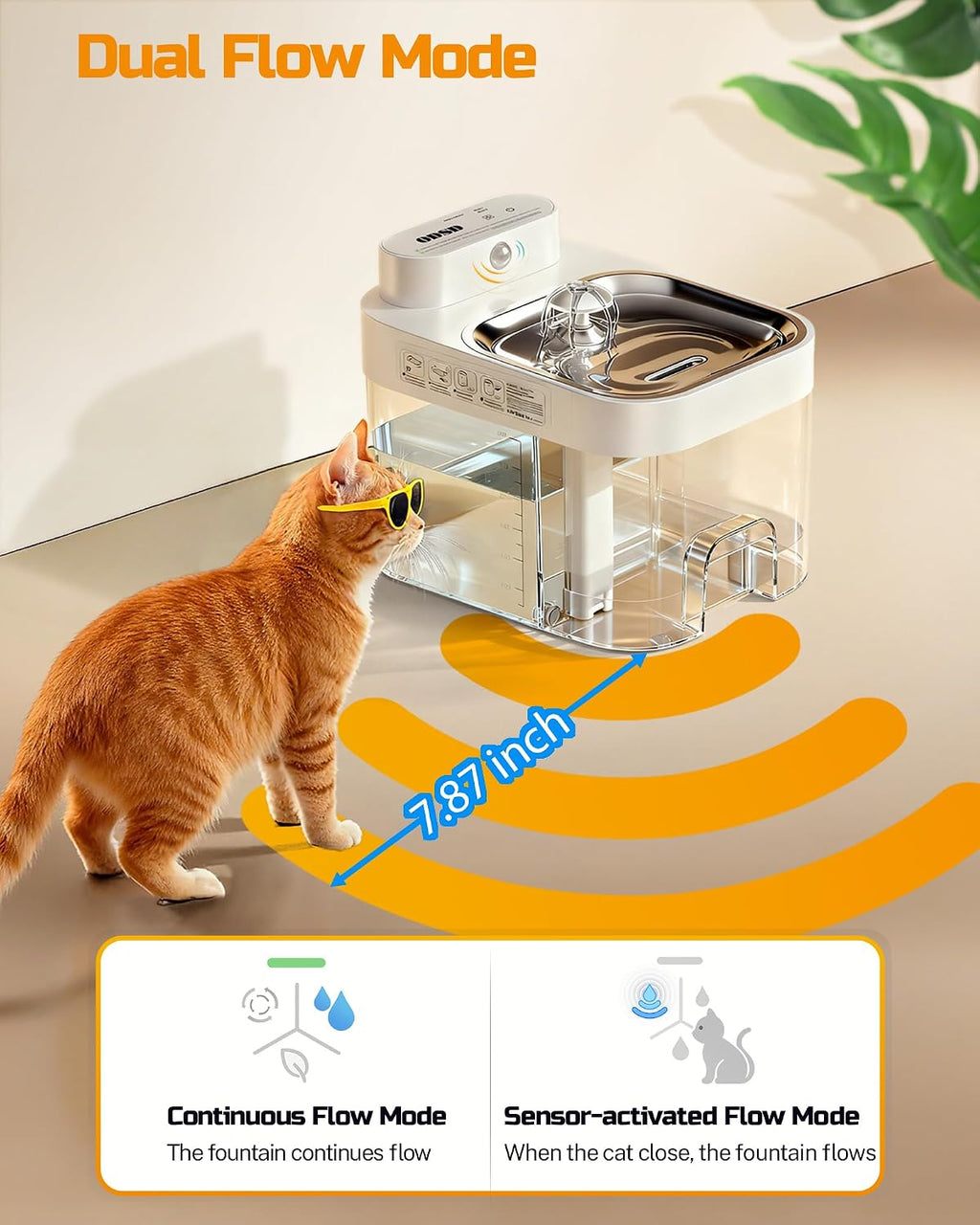 Filterless Cat Water Fountain - App Monitoring Pet Water Dispenser