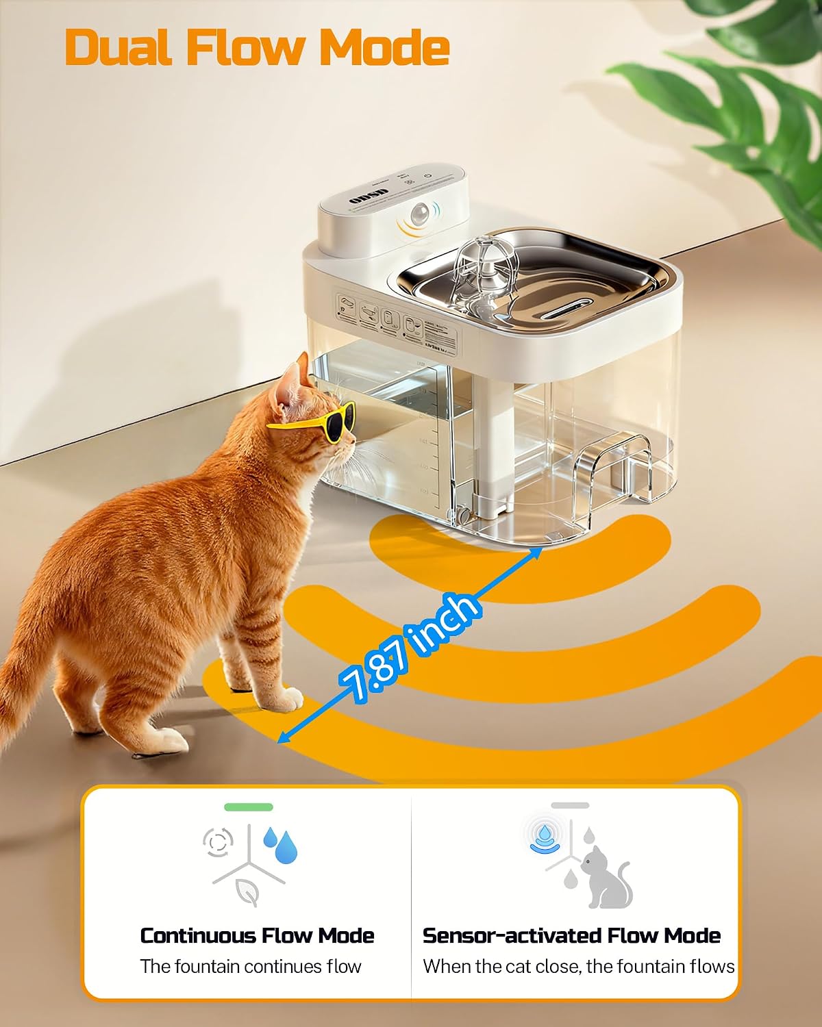 Filterless Cat Water Fountain - App Monitoring Pet Water Dispenser