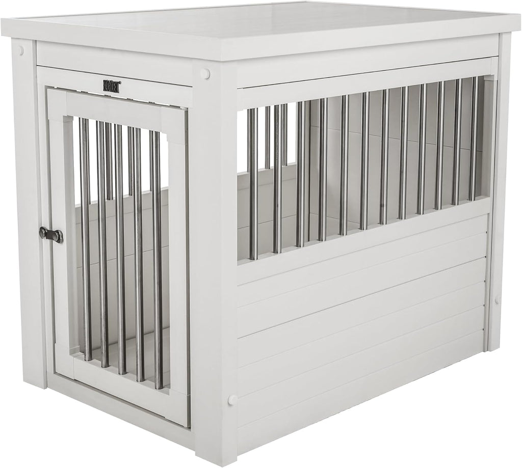 New Age Pet® ECOFLEX® Medium Furniture Style Dog Crate & End Table, White