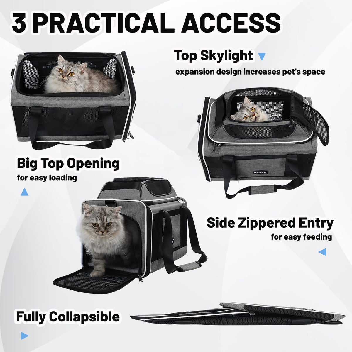 Cat Carrier Top-Expandable 18x11x11, United Delta American Airline Approved