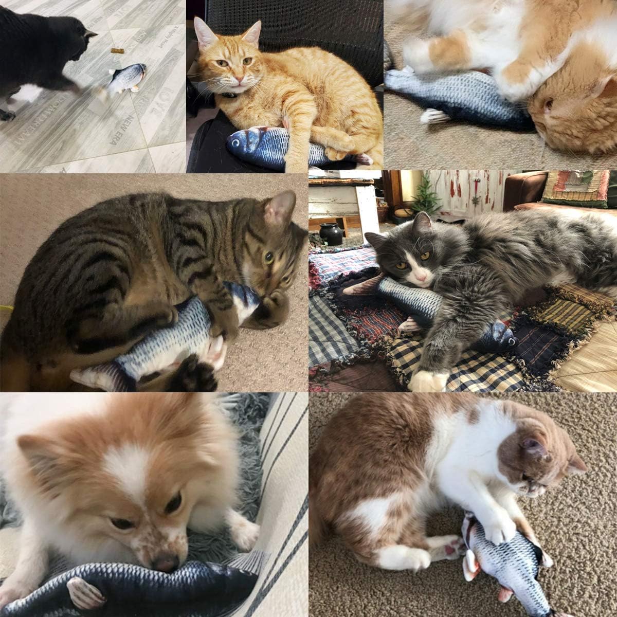Tocirelo Cat Toys Flopping Fish with Catnip, Moving Interactive Cat Toy