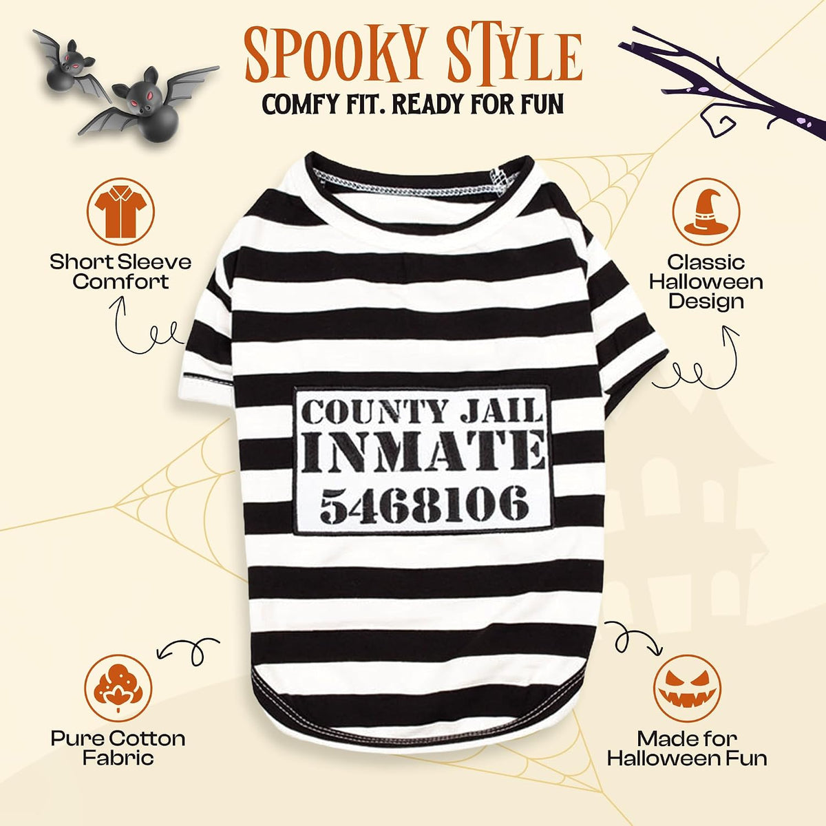 Parisian Pet Dog Halloween Costume - Prisoner Halloween Costumes for Dogs