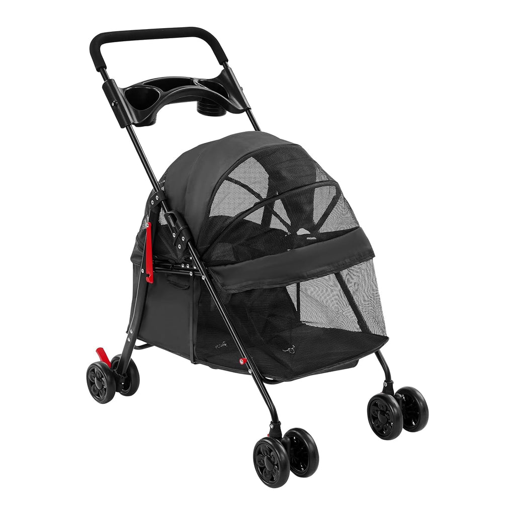 Foldable Pet Stroller, Max Load 40 Lbs for Small Medium Dogs and Cats