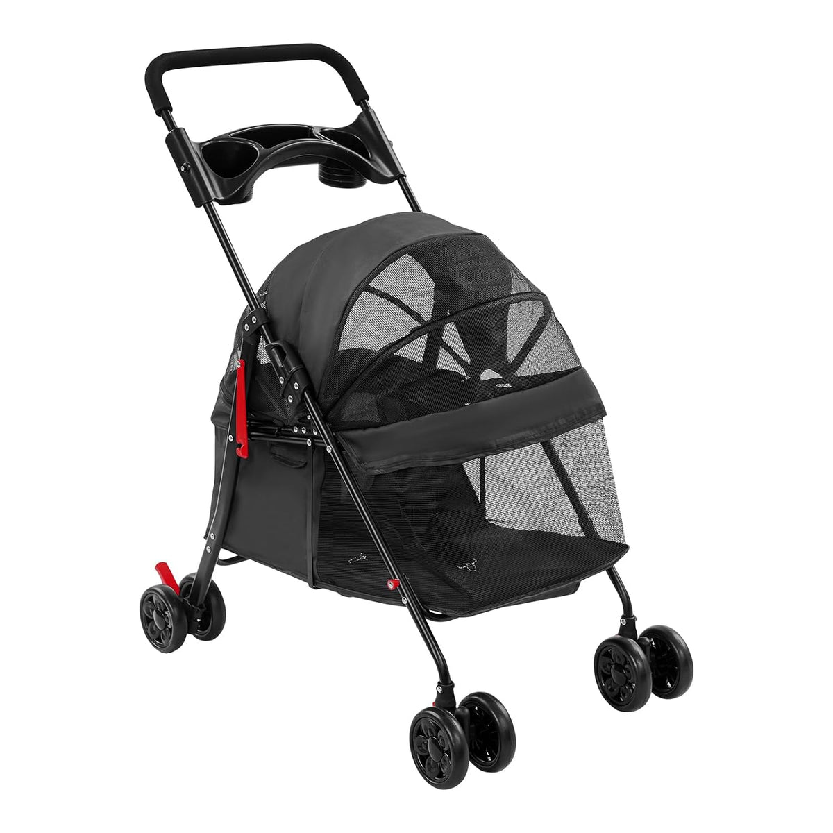 Foldable Pet Stroller, Max Load 40 Lbs for Small Medium Dogs and Cats