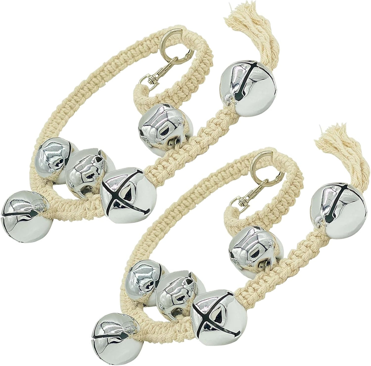 Dog Hanging Doorbells| 6 Extra Loud Dog Potty Training Bells| Adjustable Durable Braided Rope Door Bell for Dogs to Ring