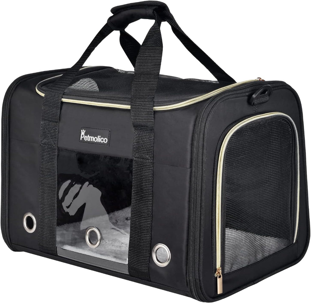 Petmolico Cat Carrier Soft-Sided Airline Approved, Medium, Medium, Leopard