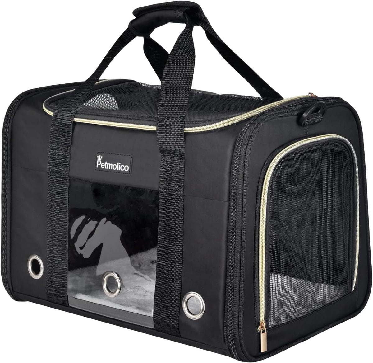 Petmolico Cat Carrier Soft-Sided Airline Approved, Medium, Medium, Leopard