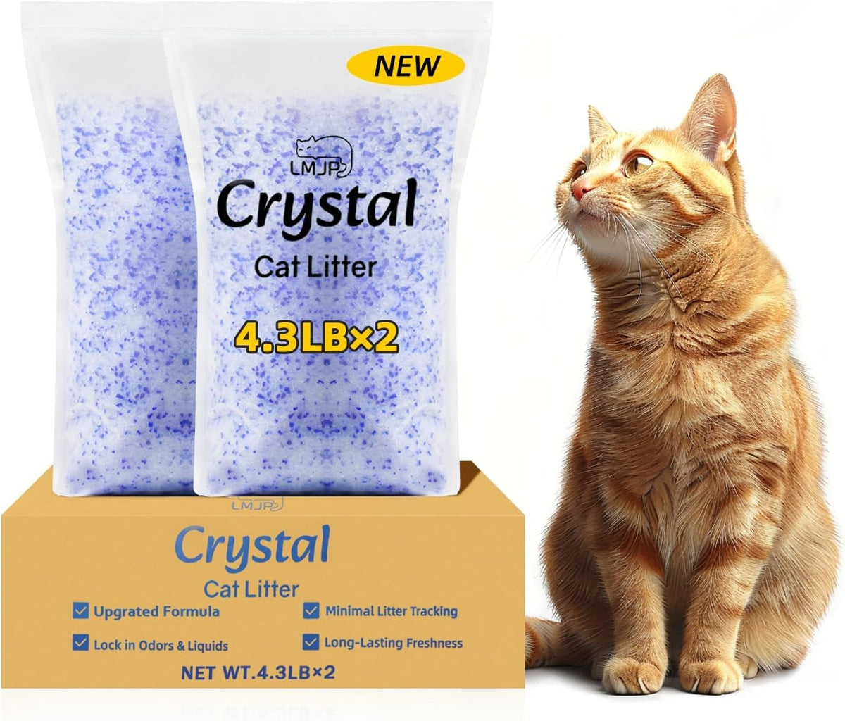 Crystal Cat Litter for Long-Lasting Odor Control, Non-Clumping, 17.2lb